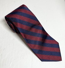 Brooks Brothers 346 USA Made 100 Silk Red Blue Striped Neck Tie 57  x3  