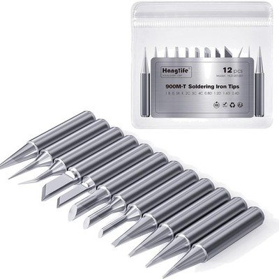 Lötspitzen Set 12 Stück für 900M Lötkolben kompatibel mit Hakko Yihua Atten E...