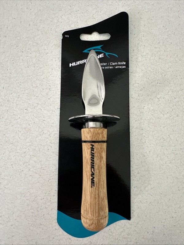 NWT Hurricane Salt Tackle Oyster/ Clam knife Wood Handle 3" Steel Blade