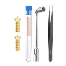 3D Nozzles Kit, 2pcs 3D Printer Brass Nozzles 0.6mm, 5pcs Cleaning Needles