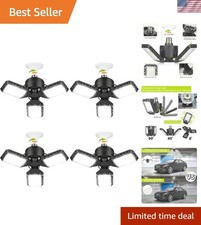 4 Pack 60W LED Garage Lights with 3 Adjustable Panels - 8000 Lumens Brightness