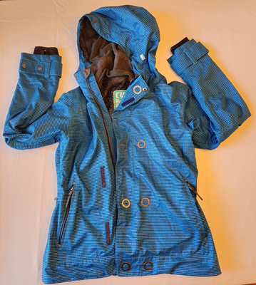 Bonfire Snowboarding Jacket Women's Small Blue Check Hooded