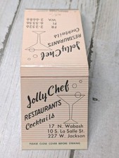 Vintage Matchbook Cover Jolly Chef Restaurant...