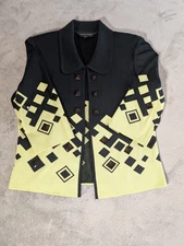 Ming Wang Womens Cardigan Sz PS Sweater Open Front Embellished