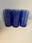 Vintage ANCHOR HOCKING COBALT BLUE  " Tartar " Set Of (6) Highball Tumblers- 16