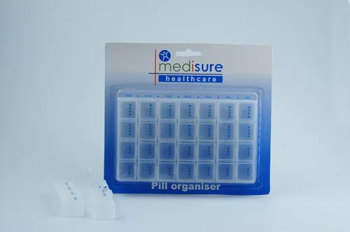 28 Space Pill Organiser with Tray 7 Day Medicine Tablet Dispenser (MS05833)