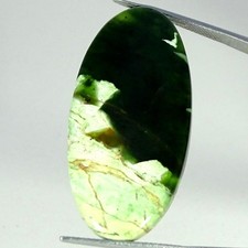 39.00Cts Natural Chrome Chalcedony Oval Cabochon Pendant Supply 21X42X6MM