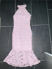 Quiz Size 8 Ladies Frill Hem Midi Dress, Baby Pink, New With Tags