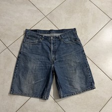 Levis 550 Jean Shorts Mens 38 Blue Medium Wash Denim Skater Grunge 10" Ins Y2K