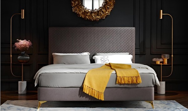 Design Luxus Luxur Polsterbett Designbett Leder Betten Ehebett Doppelbett Bett-image