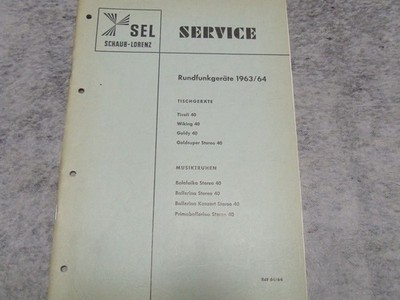 Schaub-Lorenz Rundfunkgeräte Service 1963/64  Schaltpläne 52 Seiten