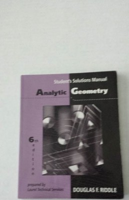 ANALYTIC GEOMETRY STUDENT SOLUTIONS MANUAL By U *Excellent Condition*