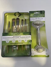 (2)pack 1 Jade Roller For Face Promote Circulation, 1 Kit Brushes Ecotools.