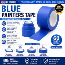 Blue Painters Masking Tape 12mm-48mm x 50M Decorating Painting Craft UK