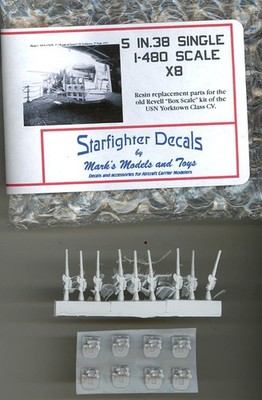 Starfighter Models 1/480 5'' 38 SINGLE GUN MOUNTS for Revell Yorktown Carriers