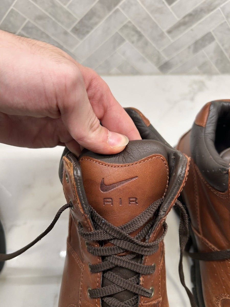 Nike ACG Air Max Goadome Brown Leather Boots 865031-224 Mens 