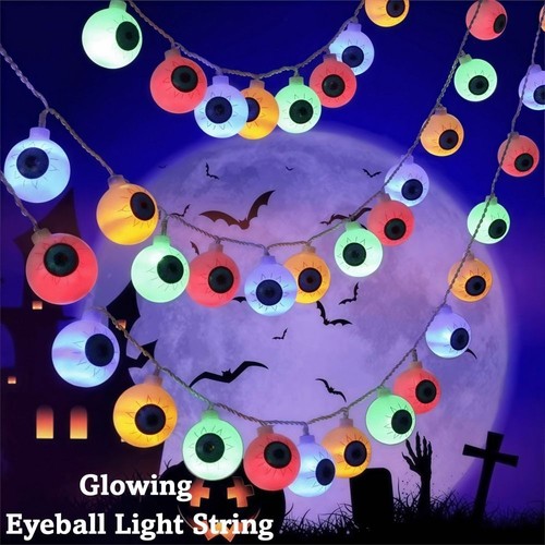 Colorful Luminous Eyeballs Simulation Glowing Eyeball Hanging Lamp Halloween