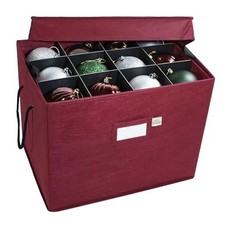 Christmas Ornament Storage Box with Adjustable Acid-Free Dividers, 3