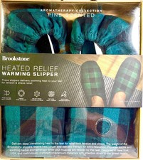 WARMING SLIPPERS HEATED RELIEF PINE SCENTED BROOKSTONE NEW UNUSED