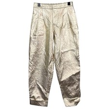 Zara Girls Metallic Gold Faux Leather Pants Made in Morocco Size 10 Trendy Kids