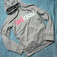 Adidas ClimaWarm Ultimate Fleece Ombre Logo Hoodie in Gray Women's Size Small
