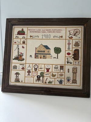 Cross-Stitch 1980 These Do I Love Old 23  Long 21  Tall Rustic Farmhouse