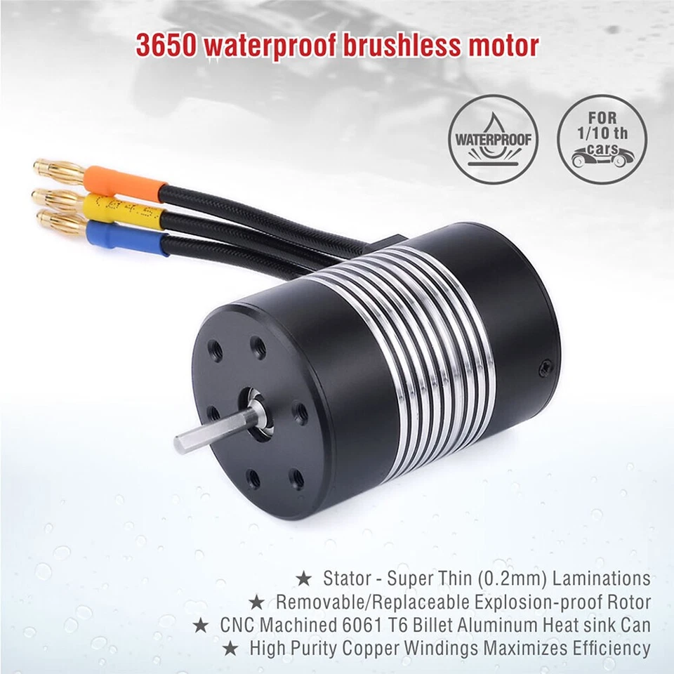 Rocket 3650 Sensorless Brushless Motor 4300KV 60A Regler für 1/10 RC Auto - Bild 3 von 4