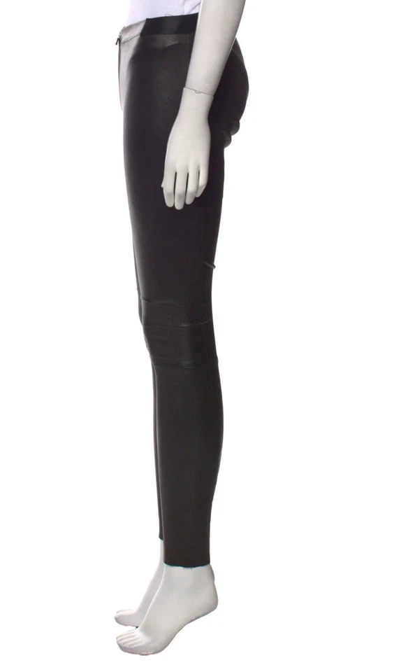 $899 00 XXS Alice and Olivia Piel de cordero Cuero Pantalones Leggings Estilo Rick Owens Foto 2 de 4
