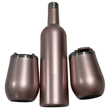 BRUMATE winesulator Wine Bottle chiller & 2 Uncork’d Tumblers - Rose Gold