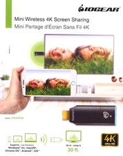IOGEAR Mini Wireless 4K UHD Screen Sharing Receiver GWAVR4K – HDMI, 30’ Range