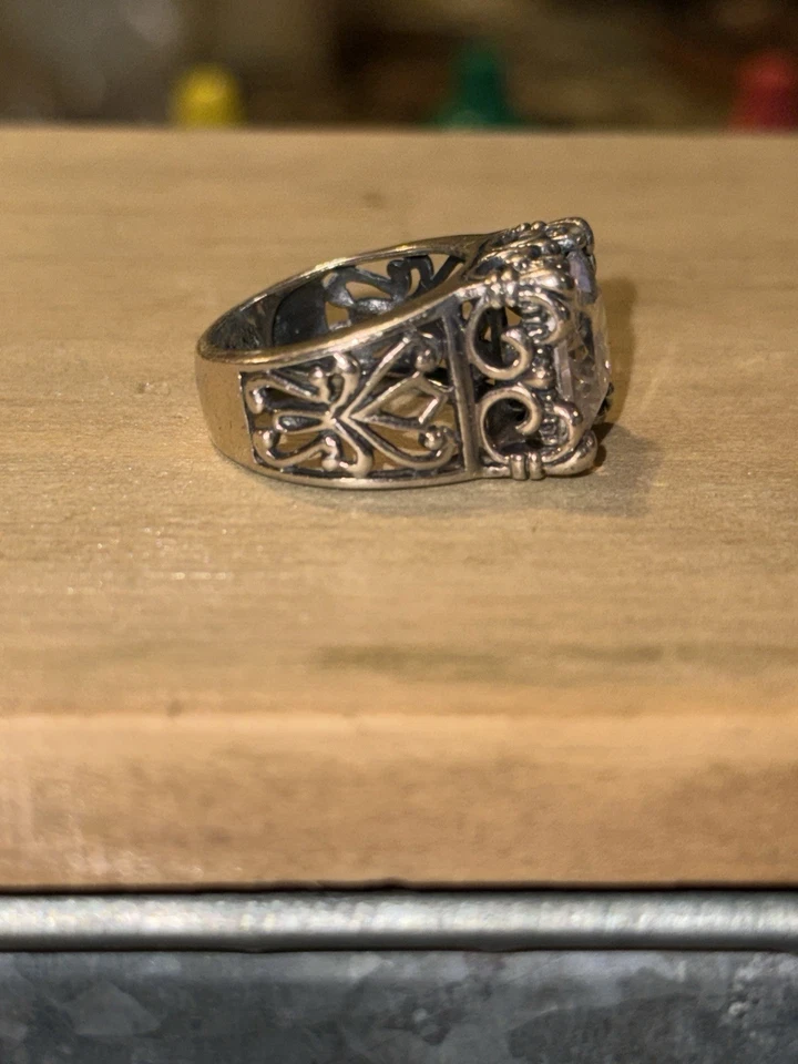 Silpada 925 Sterling Silver Uptown Cubic SIZE 5 CZ Filigree Ring R0981 - Image 3 of 3