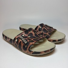Crocs Classic Animal Remix Slide Sandal Leopard Cheetah Print Mens 6 Womens 8 