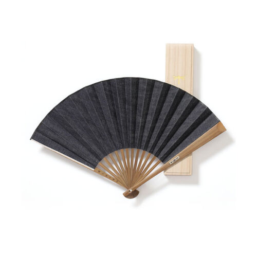 High-grade Okayama Denim cloth Folding Fan Japanese accessories Made in Japan - Afbeelding 1 van 12