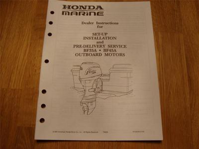 1991 Honda Marine BF35A BF45A installation manual PPD50306 outboard motor
