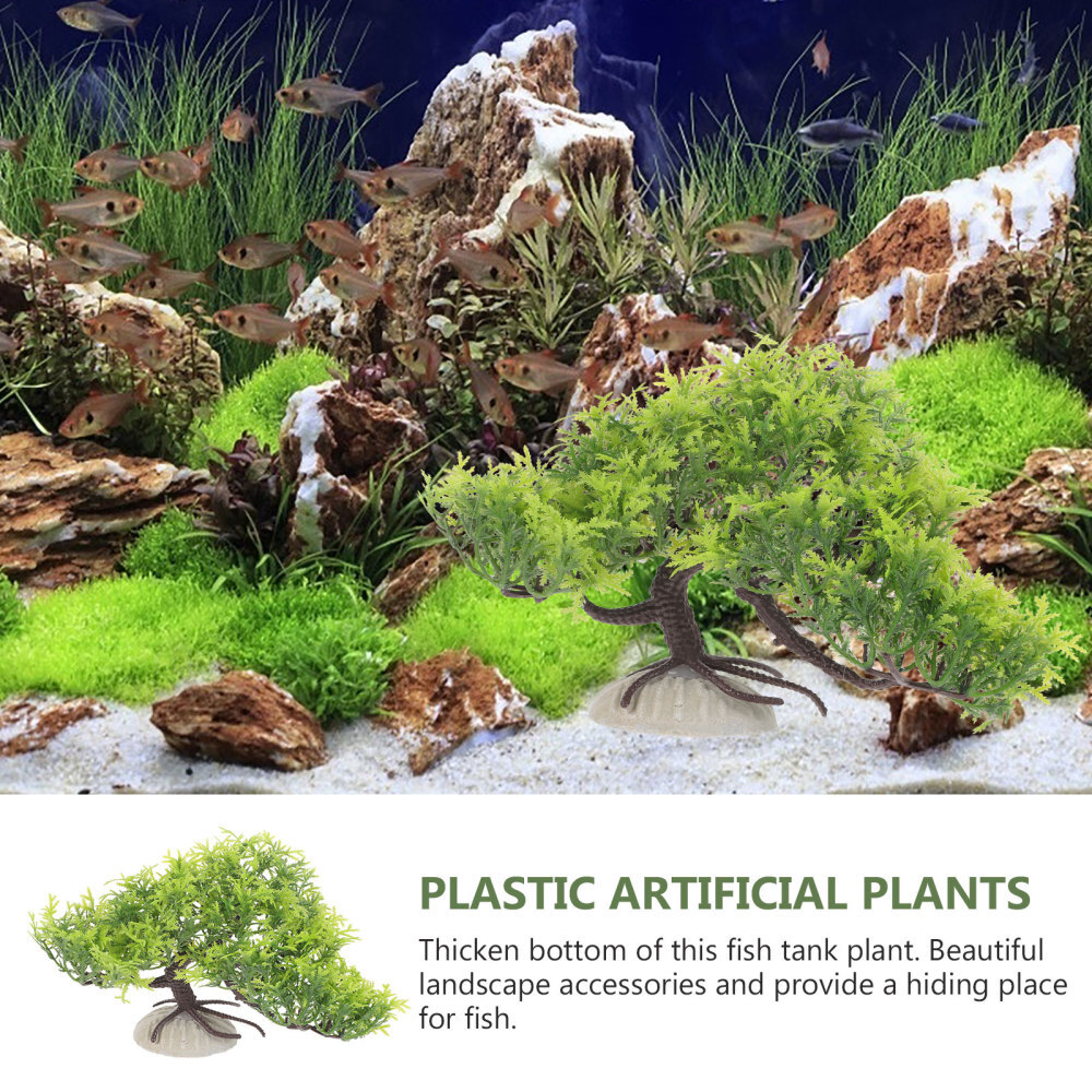 Aquarium Fake Plants Decor Bonsai Tree Tank Decorations Fish