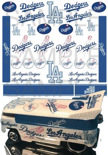 1:64 DODGERS WATER-SLIDE DECALS FÜR HOT WHEELS, MATCHBOX, SLOT CAR:   - Bild 1 von 8
