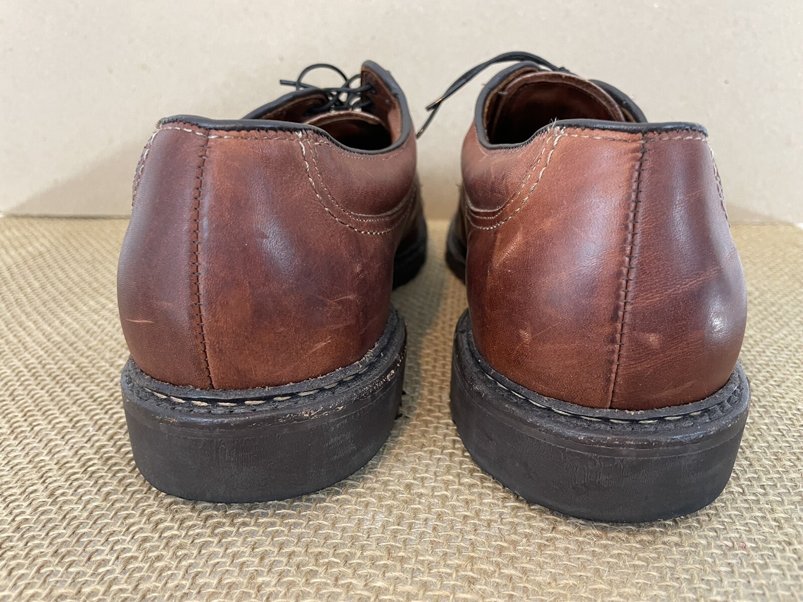 SAOLA Scarpe derby Allen Edmonds Wilbert 10 1 2 D in pelle marrone punta divisa