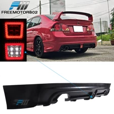 Fits 06-11 Honda Civic 4DR Mugen RR Rear Bumper Diffuser Smoke 3rd Brake Light