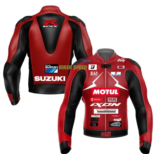 Team Suzuki GXSR Motul Motorbike Racing Sports Leather Jacket video thumbnail
