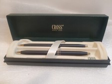 Cross Ladies Classic Pen And 0.5mm Pencil Set Vintage 254105 Black  Gold Trim