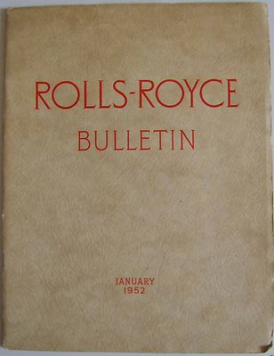 Rolls Royce Bulletin Jan. 1952 Main article on Speed + 1951 Farnborough Air Show