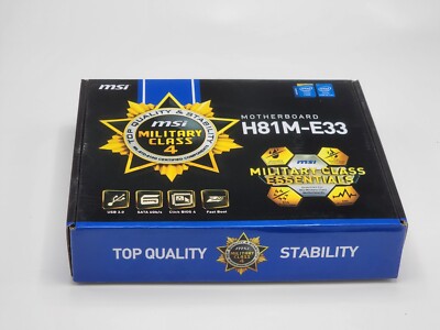 MSI H81M-E33, LGA 1150, Intel Motherboard VGA DDR3 FOR INTEL 4TH GEN