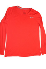 Nike Long Sleeve T-Shirt XS Dri-Fit Red Athletic Cut Childrens