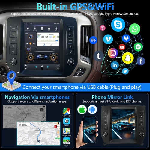 Android Car Stereo Radio For 2014-2018 Chevy Silverado GMC Sierra GPS Navigation - Picture 17 of 24