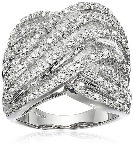 Sterling Silver Diamond Ring (1 cttw, I-J Color, I3 Clarity) - Picture 1 of 2