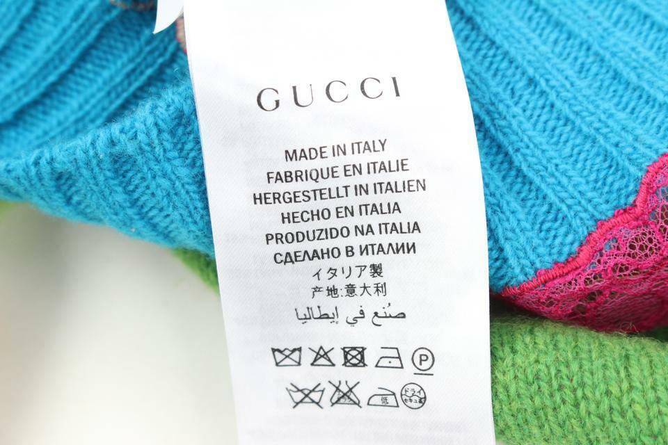 Gucci Men's Small Runway Cat Applique Panelled Lace and Wool Gucci Men's Small Runway Cat Applique Panelled Lace and Wool