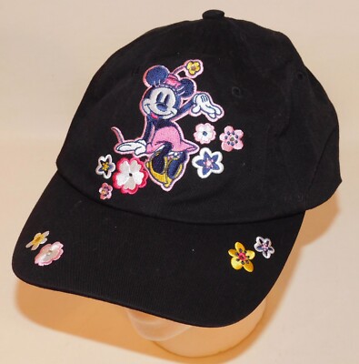 Disney Store Minnie Mouse Baseball Cap Hat Black Adjustable