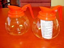 2 Pk - 64 oz. Commercial Coffee Pot/Carafe/Decanter- Decaf Orange NEW For BUNN