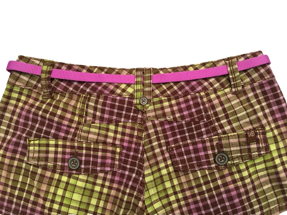 Pantalones cortos Unionbay Junior multicolores a cuadros con cinturón Sabrina talla 3 Foto 4 de 4