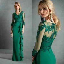 Mother of The Bride Green The Dresses Ruffles Lace Appliques Wedding Guest Dress